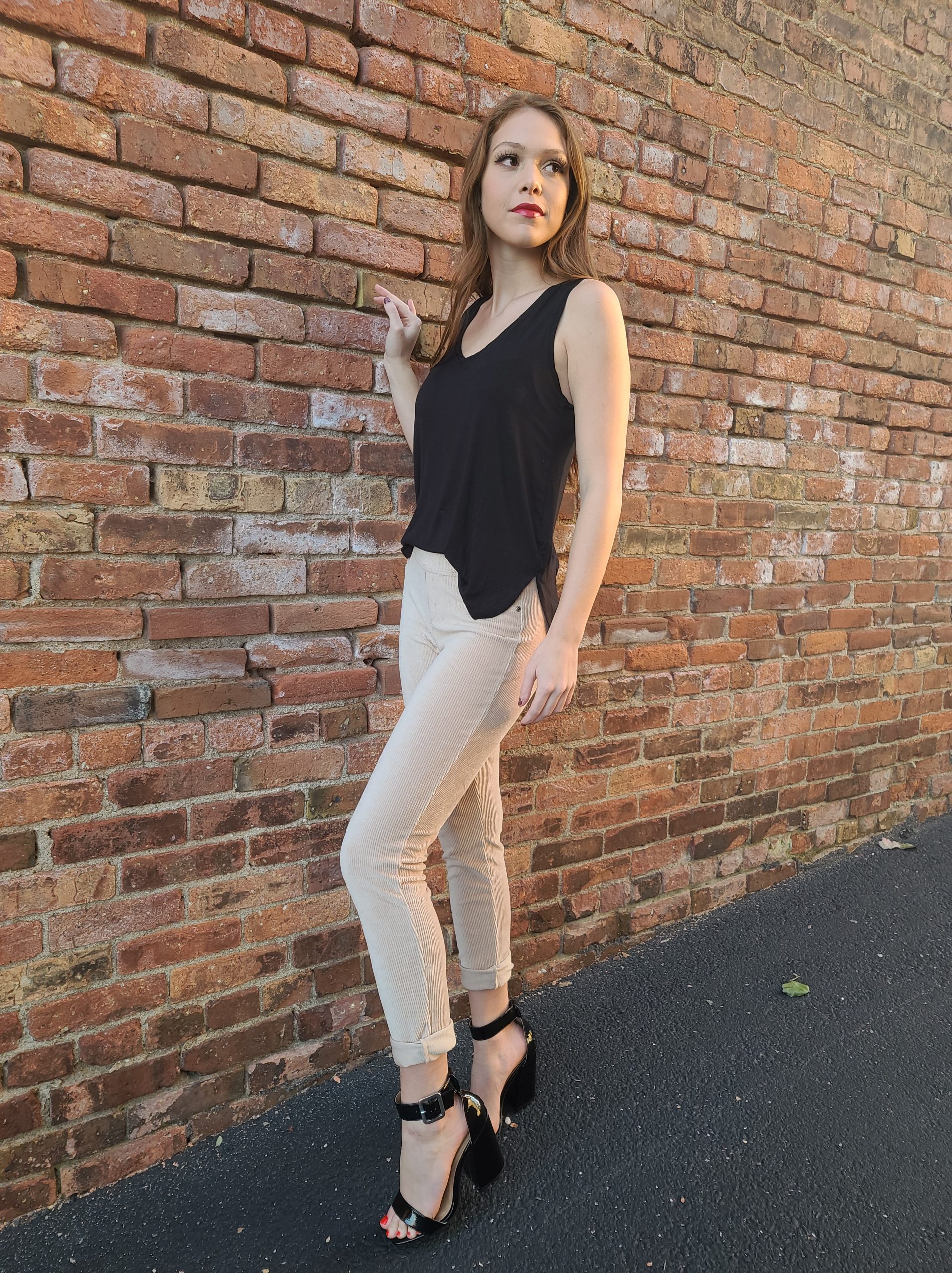 Corduroy knit leggings