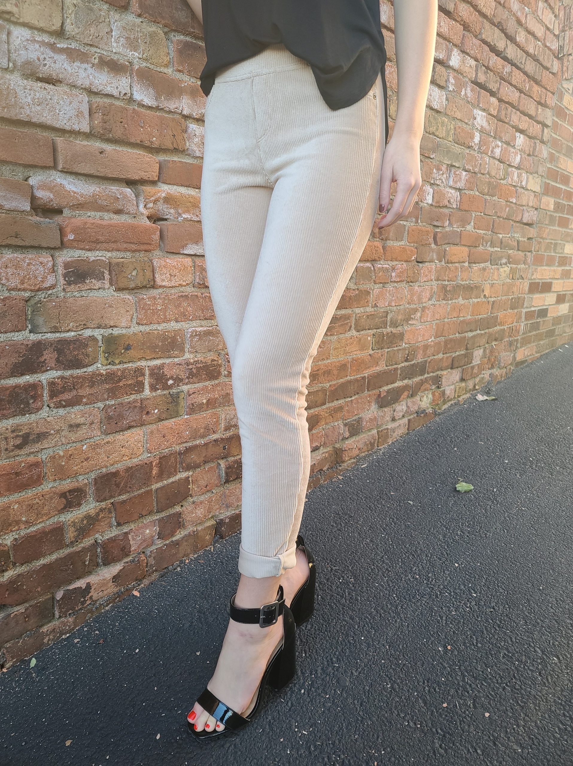 Corduroy knit leggings - Image 2