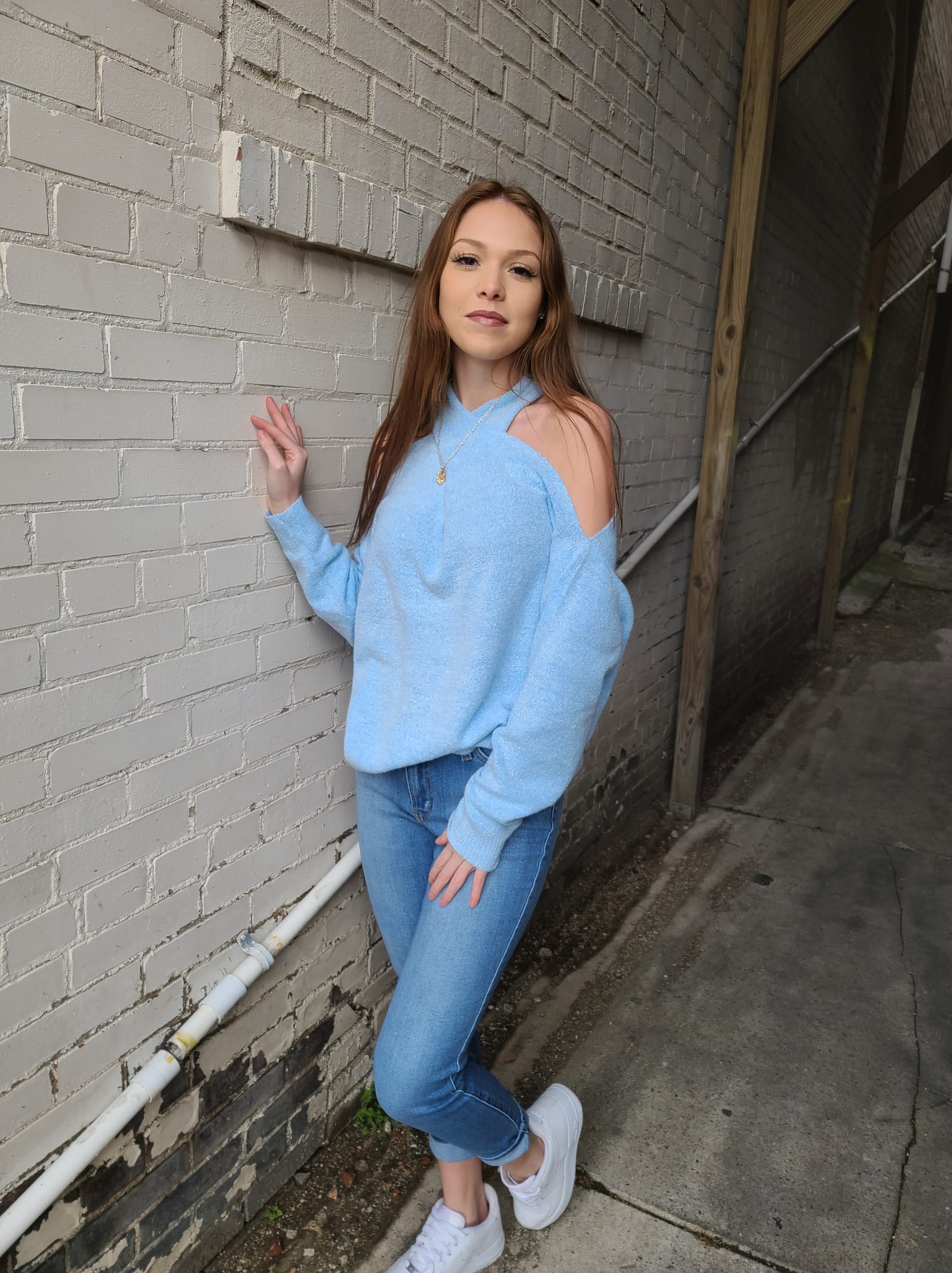 Sky so blue sweater