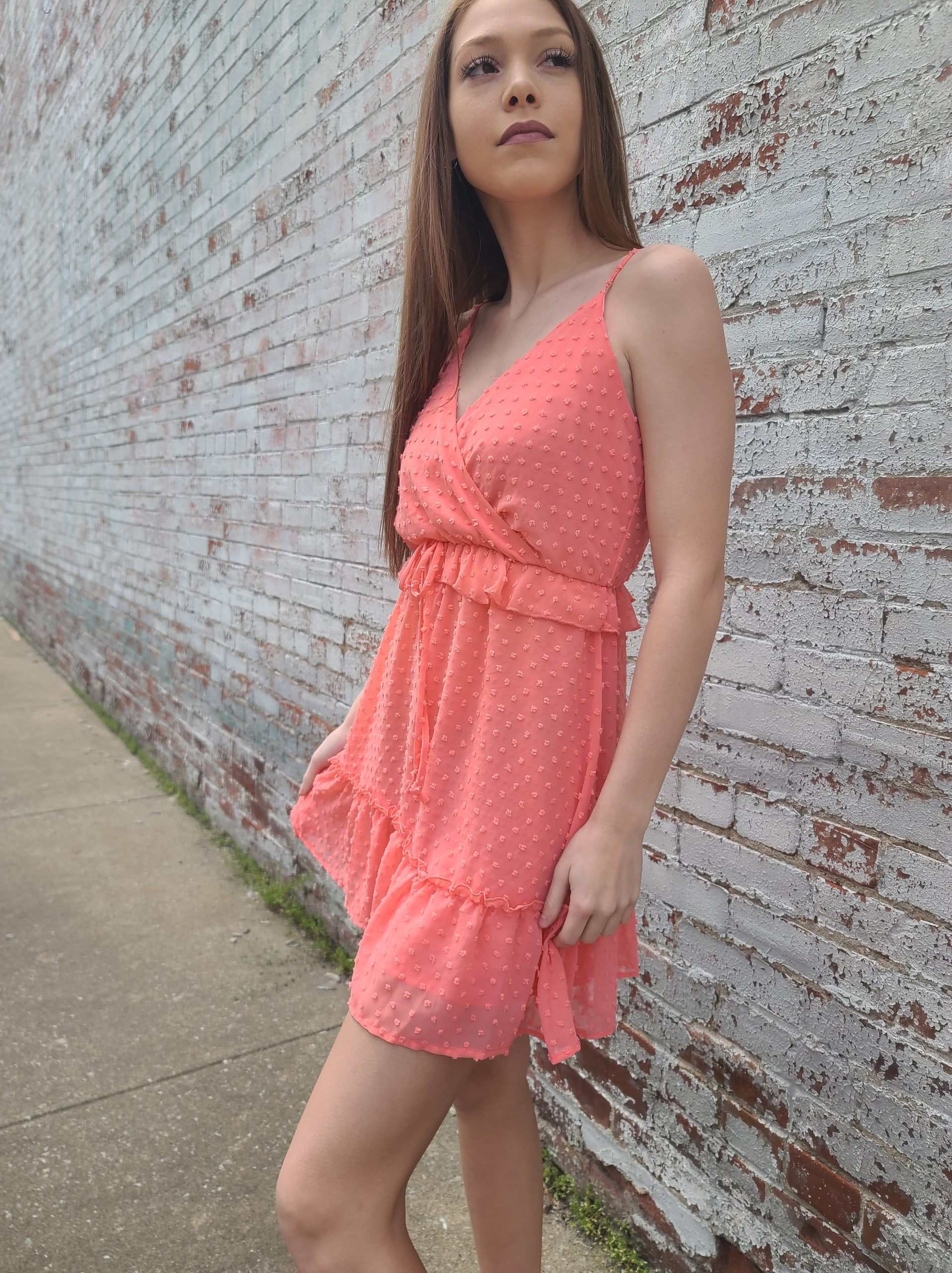 Arden dotted swiss ruffle mini dress