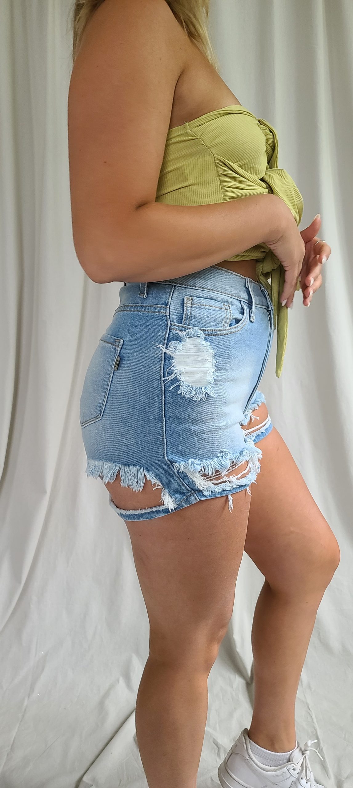 Hayley distressed denim shorts - Image 2