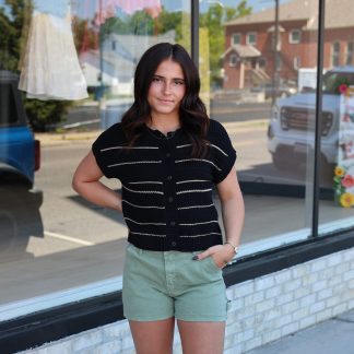 Indi Multi Stripe Button Down Cardigan