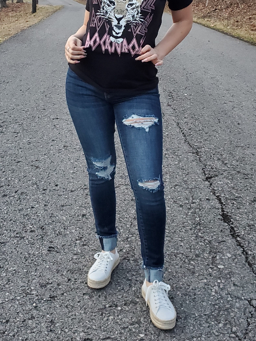 Adalee distressed denim jeans