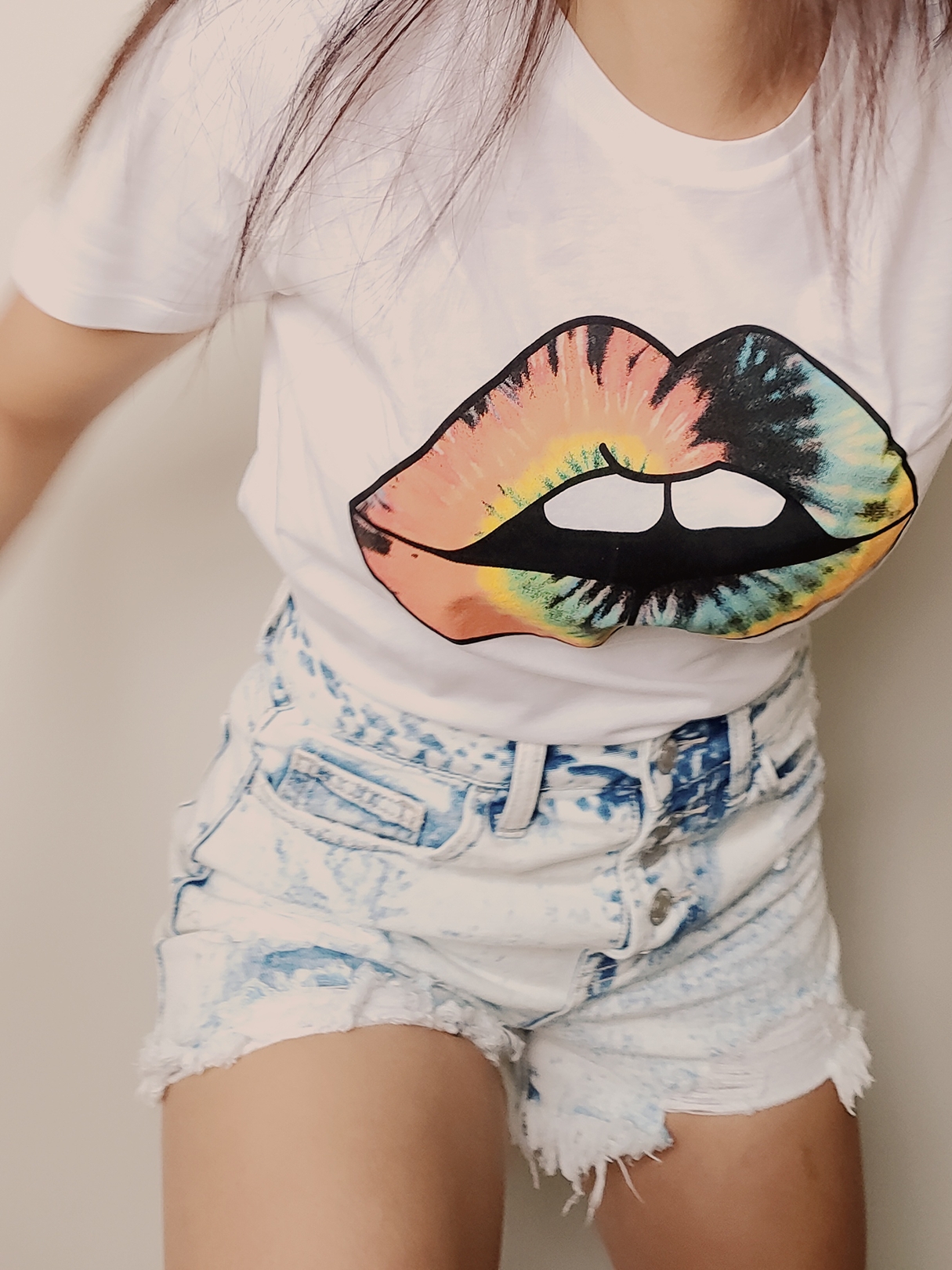 Color Me Tie Dye Lips Tee