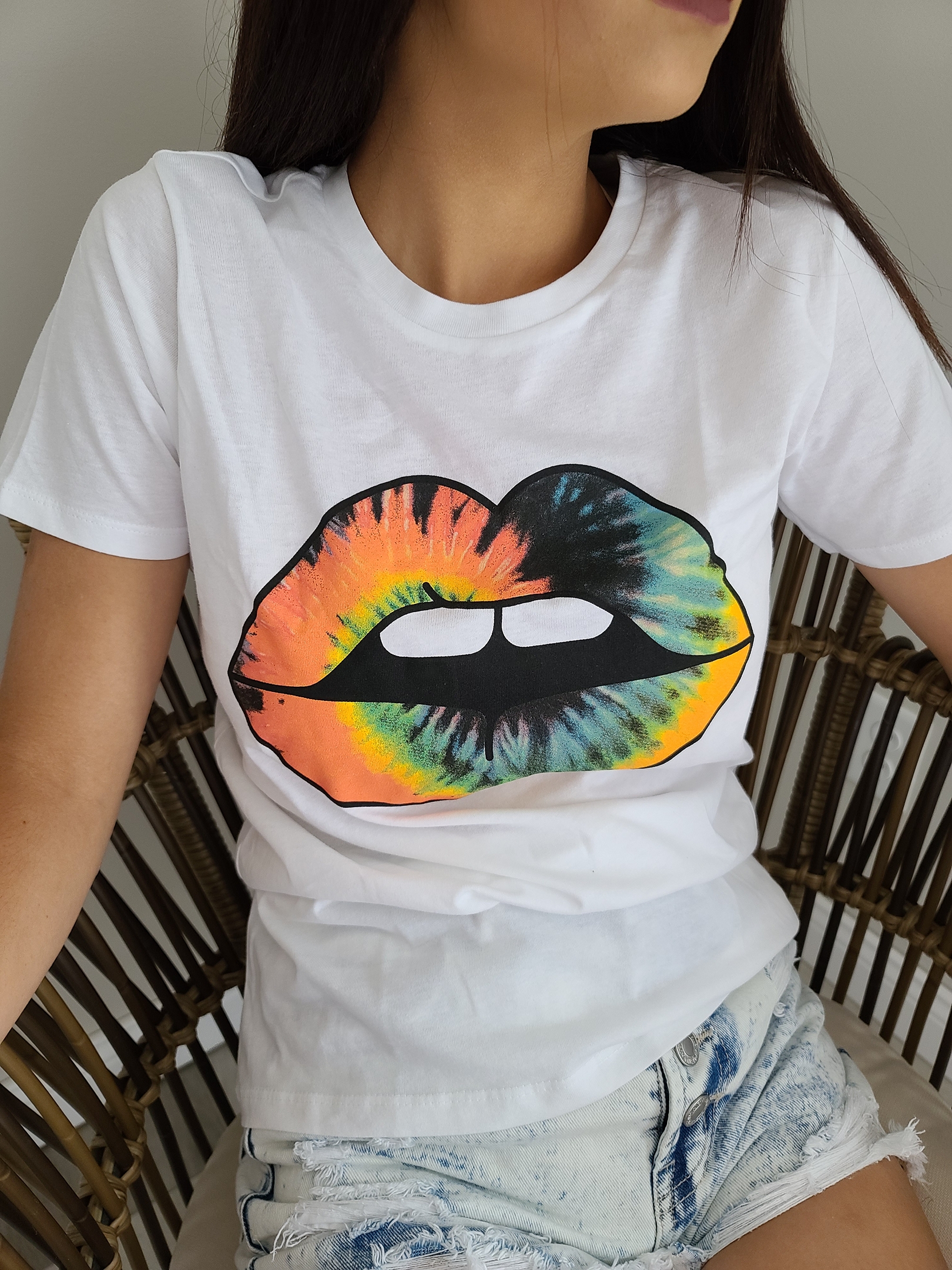 Color Me Tie Dye Lips Tee - Image 2