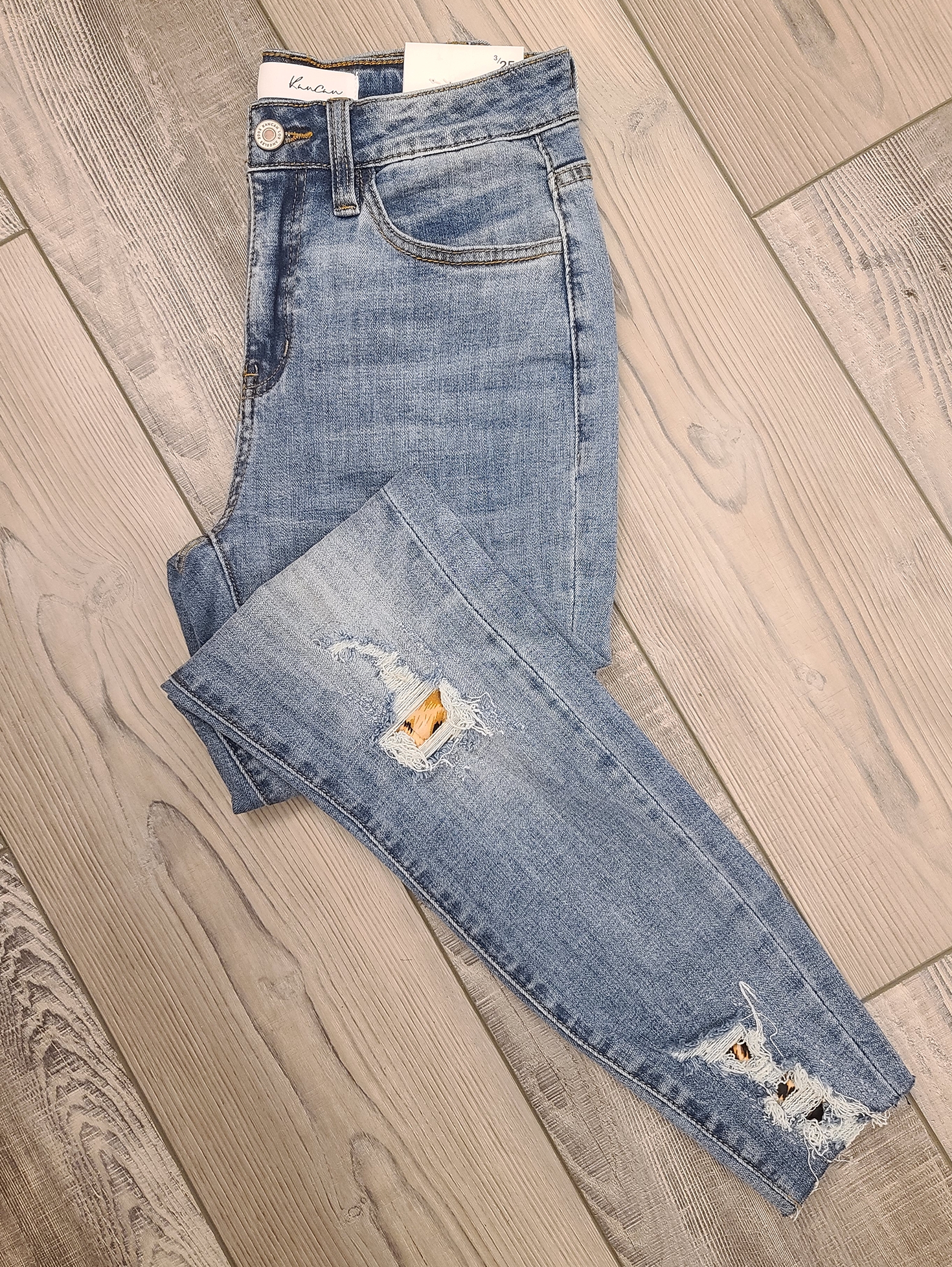 Leopard detail jeans