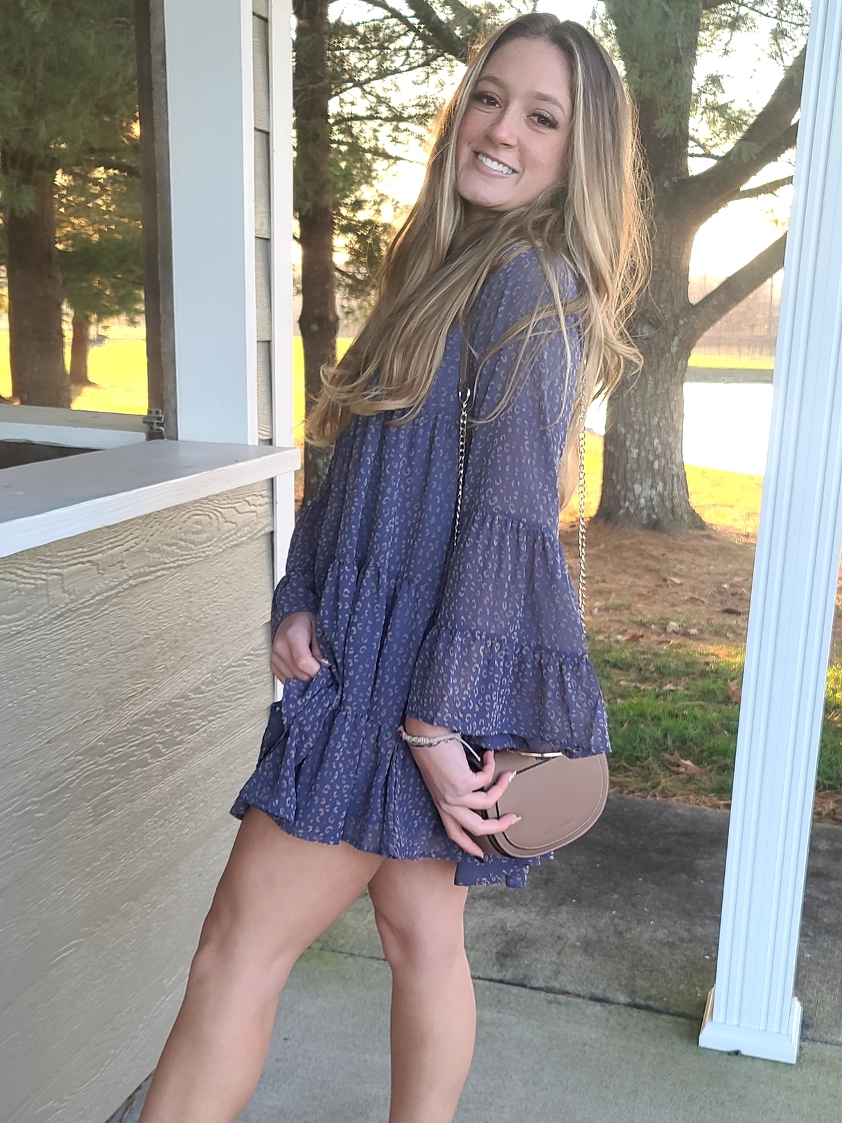 Claudia ruffle smock dress