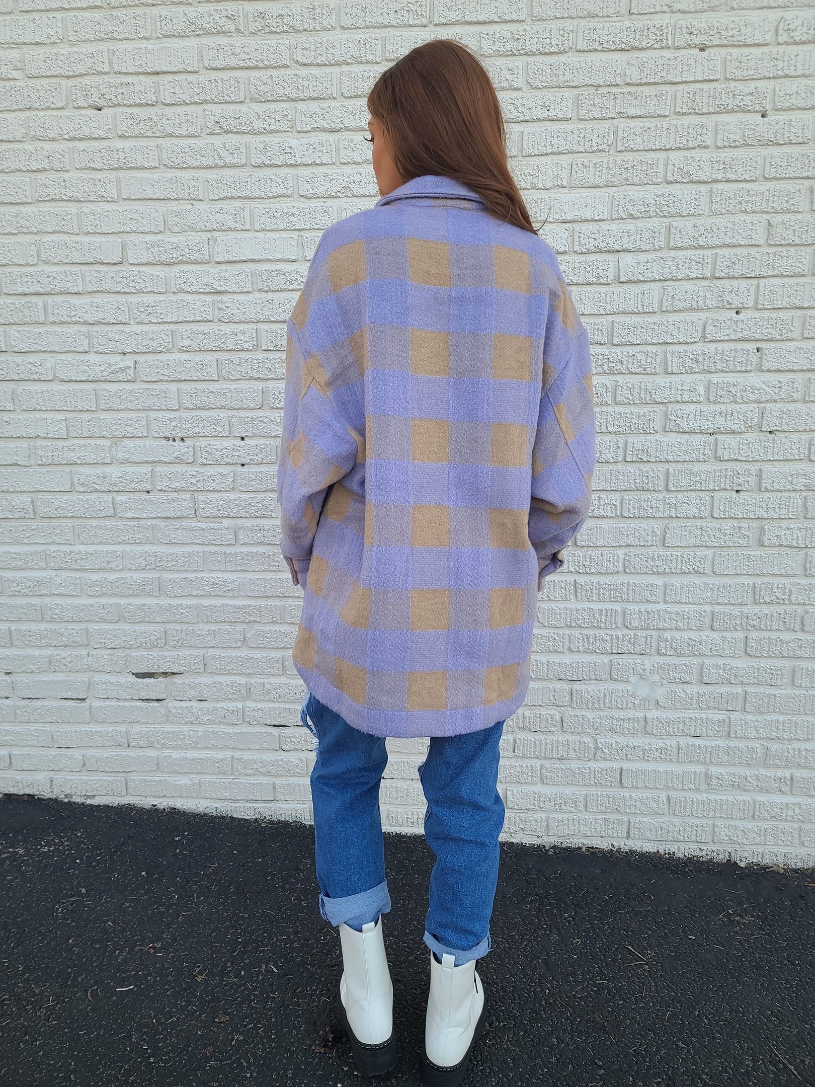 Plaid oversized shirt jacket - Image 3