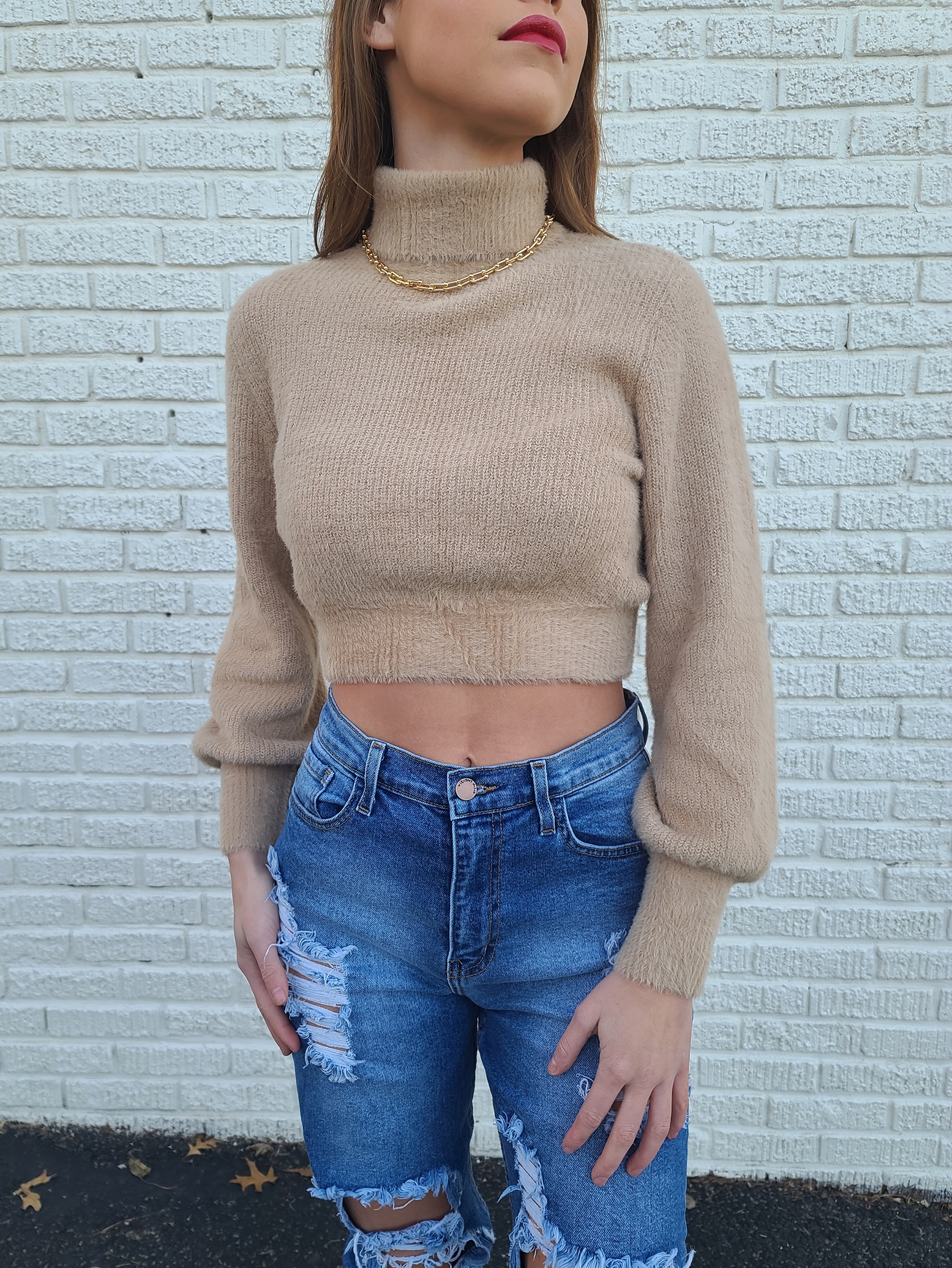 Reese turtleneck crop sweater - Image 2