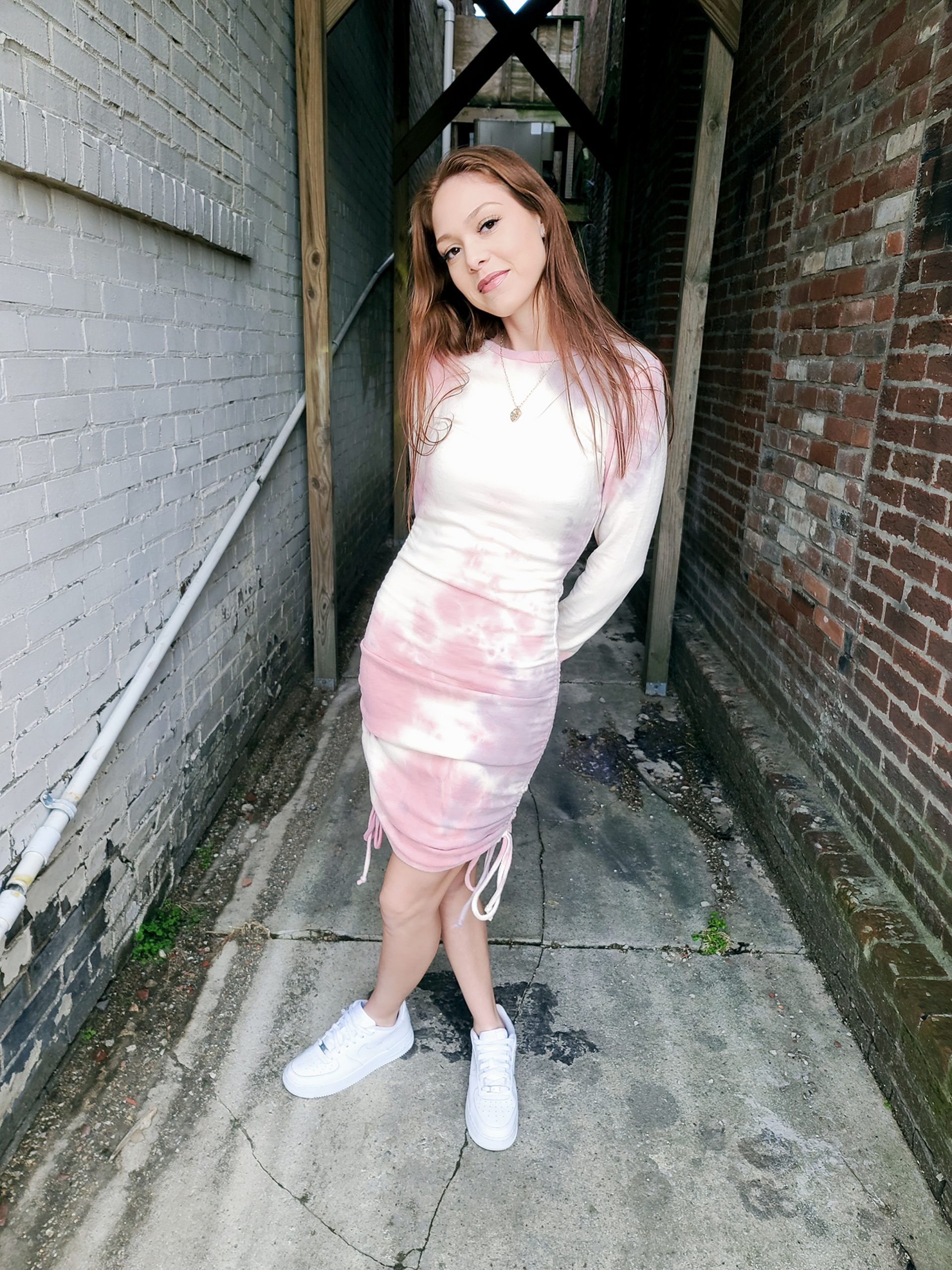 Conversation hearts tie-dye dress