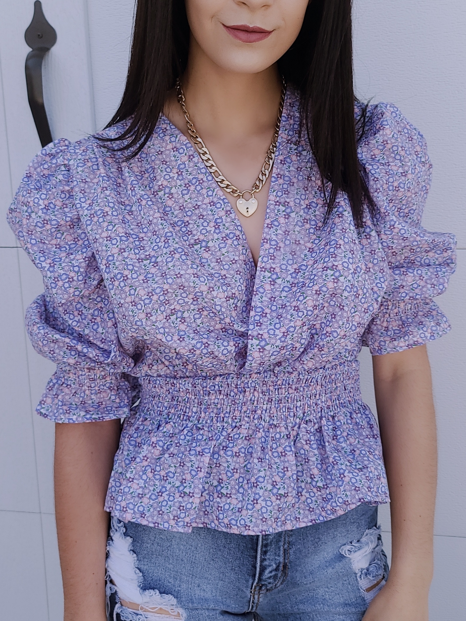 Tonya floral print puff sleeve top