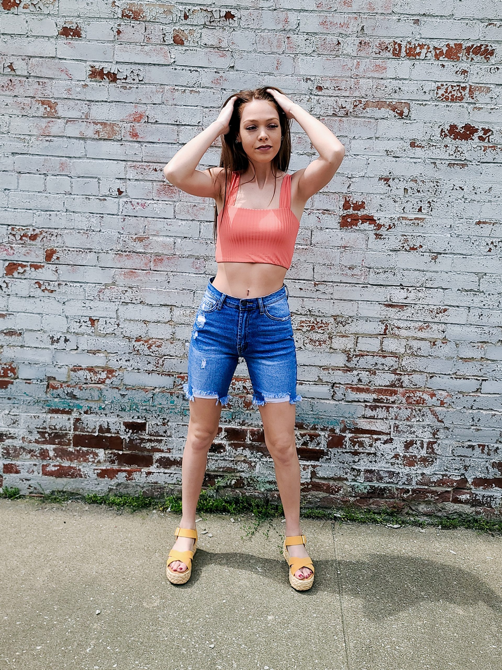 Shoreline Cami Bralette Top - Coral orange