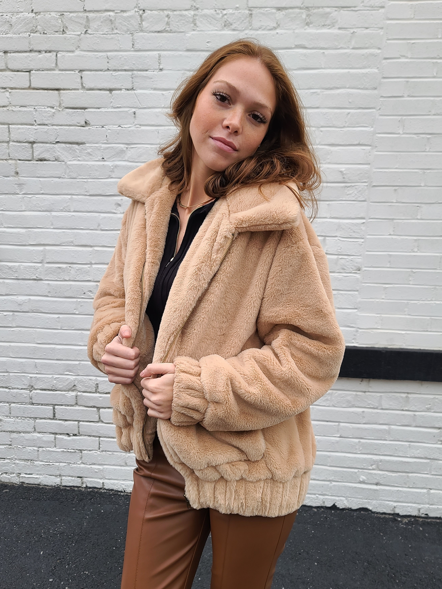Cuddle With Me Zip Up Fur Jacket