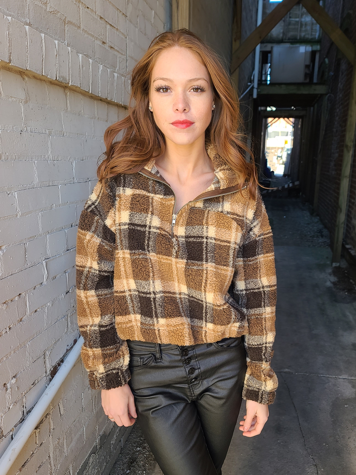 Sammy plaid half zip jacket - Image 2