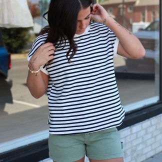 Morgan Navy Stripe Top