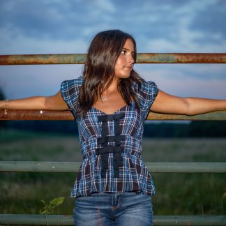 Cheyenne Plaid Peplum Top