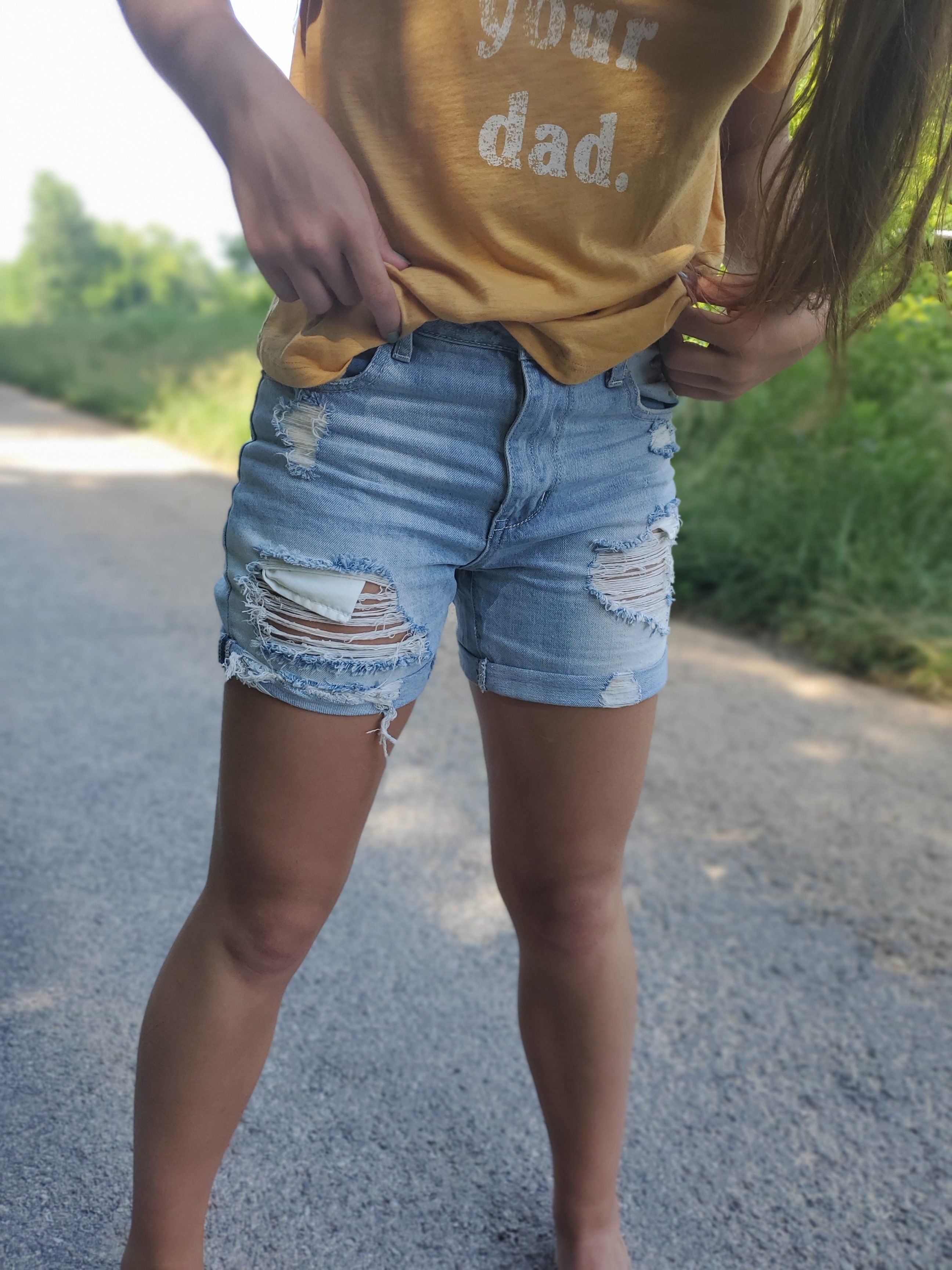 Jenny Denim Mom Shorts