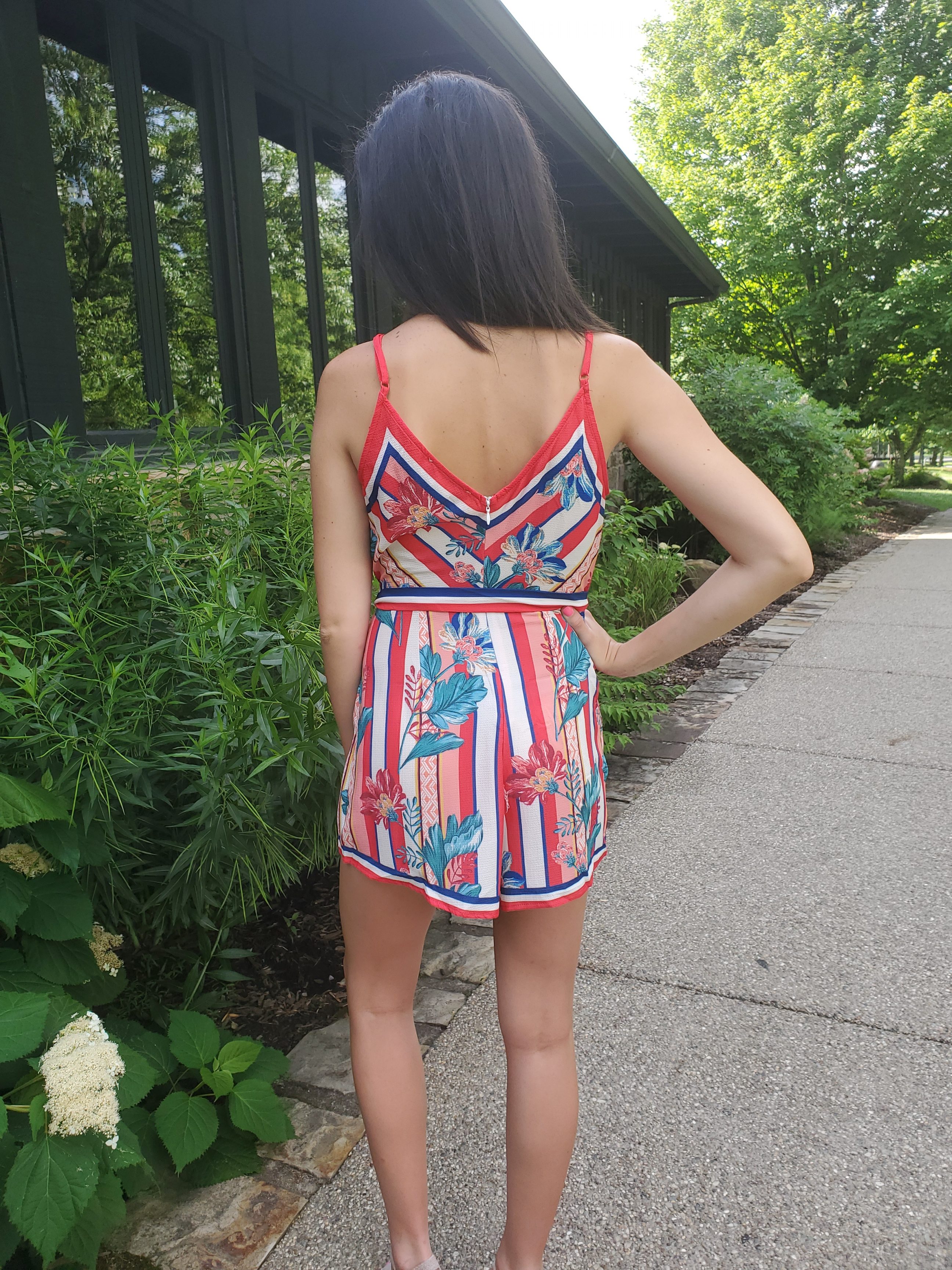 Kimmy Stripe and Floral Romper - Image 2