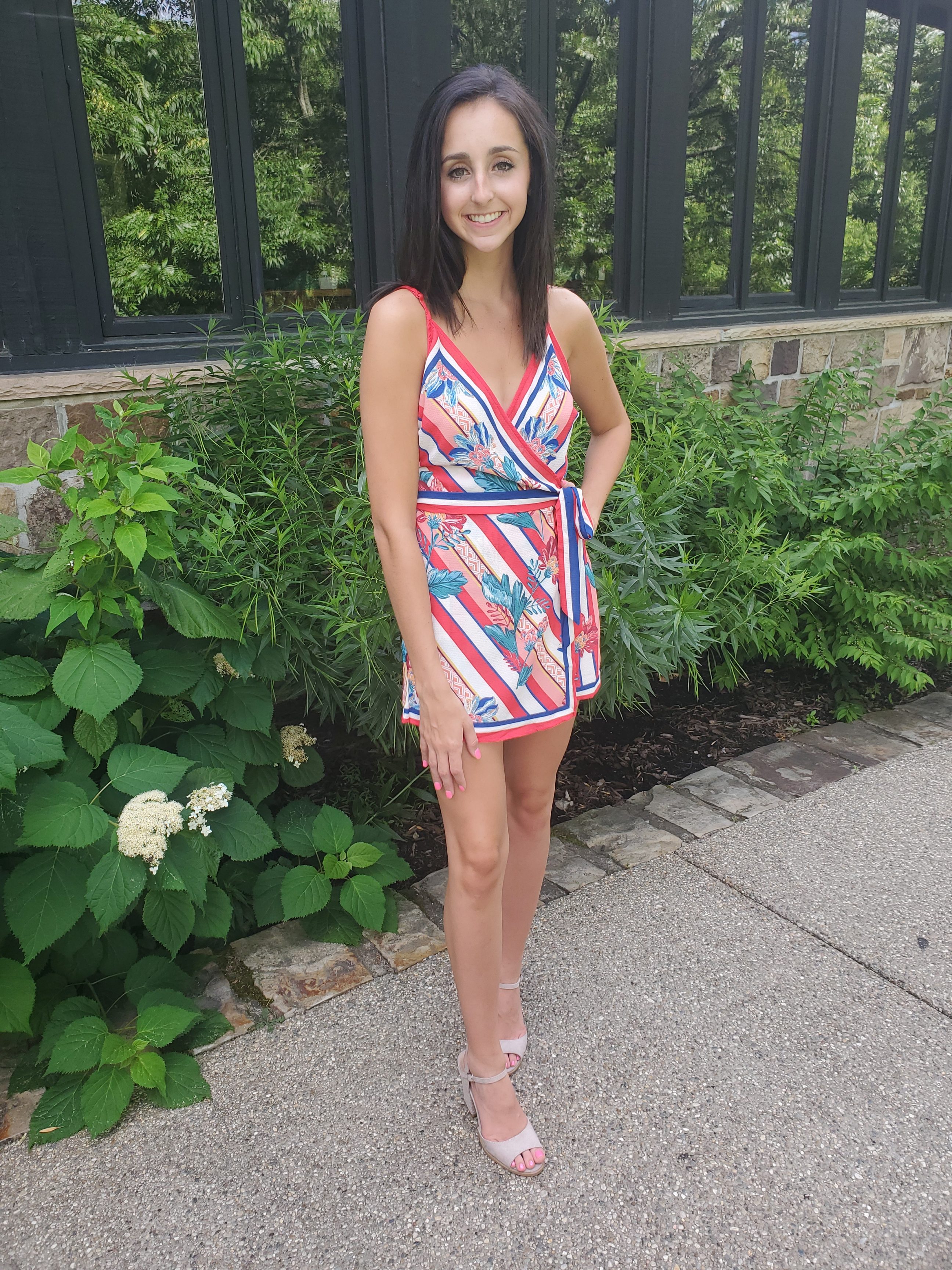 Kimmy Stripe and Floral Romper