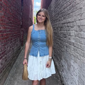 Jen Lace Up Back Sleeveless Top