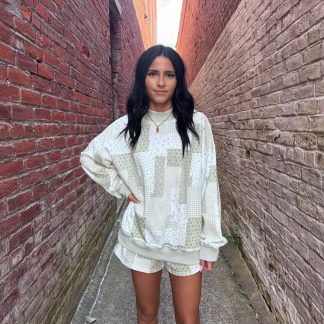 Patchwork Mockneck sweatshirt