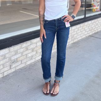 Taking Bets Mid Rise Slim Ankle Straight Jean