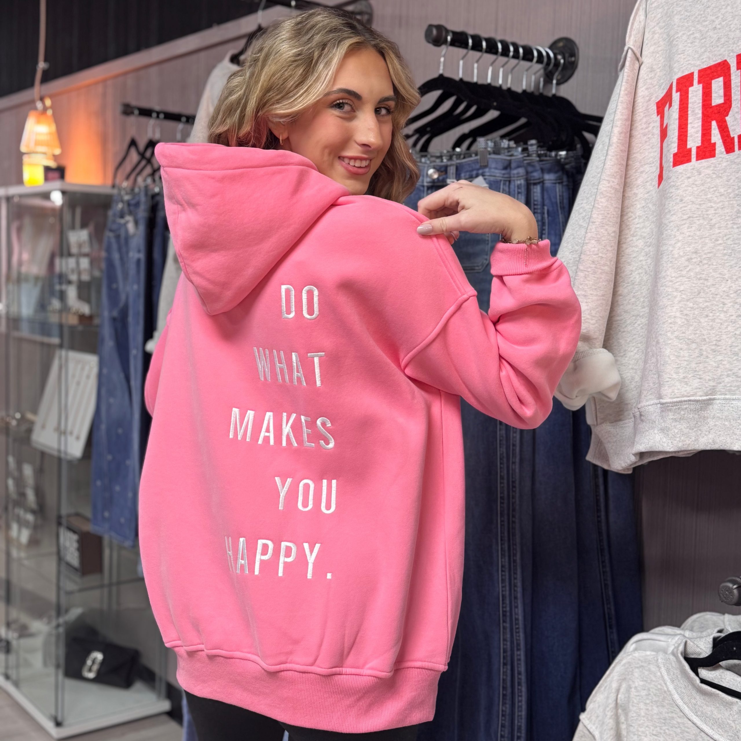 Do what makes you happy oversized hoodie - Image 2