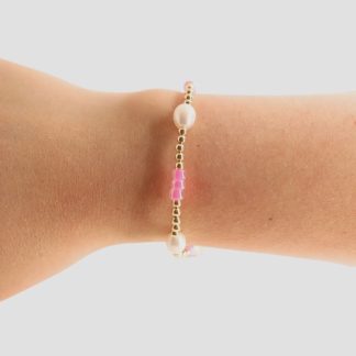 Beaded Blondes - Hot Pink Pearl Poppi Bracelet