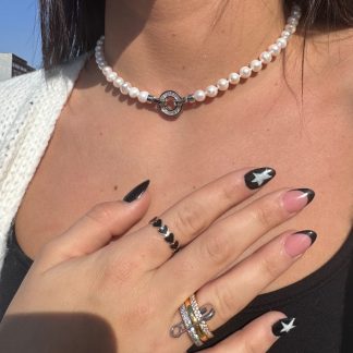 Sahira - Kelly Pearl Necklace Silver