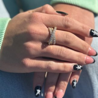 Sahira - Rachel Criss-Cross Pave Ring