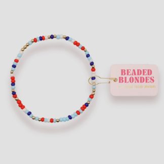 Beaded Blondes - Red White and Blue Luster Sprinkle Bracelet