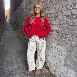 Free People - Good Luck Printed/Watercolor Wreath Jean (sale)