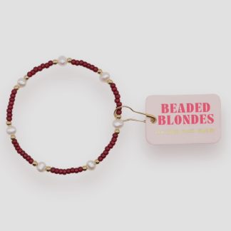 Beaded Blondes - Maroon Pearl Bracelet