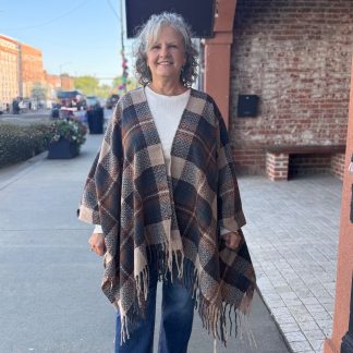 Fano Plaid Poncho (sale)