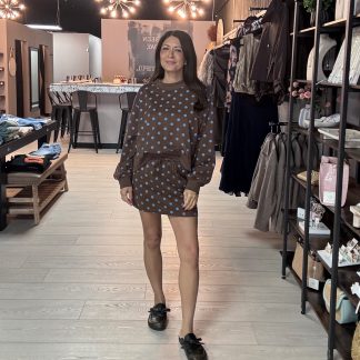 Ainsley Polka Dot Mockneck