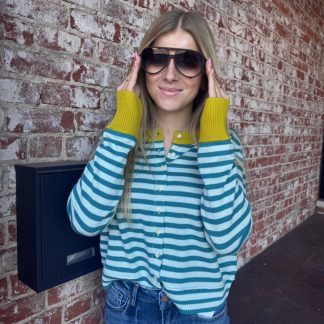 Mila color block stripe cardigan (sale)