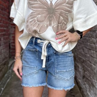 Barley Denim Drawstring Shorts