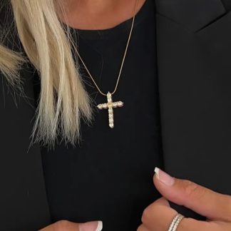 XL Diamond Cross Necklace