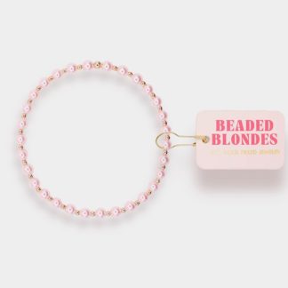 Beaded Blondes- Pink Mini Luci Pearl Bracelet