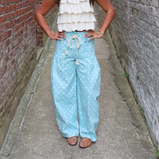 Polka Dot Barrel Pants (Sky blue)