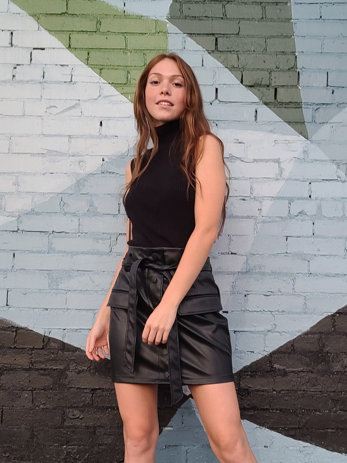 Faux Leather Skirt Elastic Waist | lupon.gov.ph